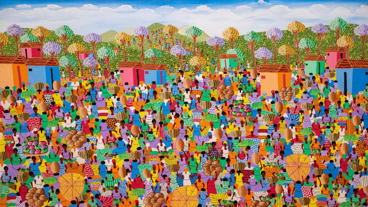 Artwork displayed during the Preview for The Art of Transformation at the The ARC and Jessie Trice Community Health Center in Opa-locka, Florida, on Wednesday, November 30, 2022. The event is a five-day, two-block event coinciding with Art Basel Miami Beach 2022 and just one of over 40 exhibits part of 2022 Art of Black Miami.