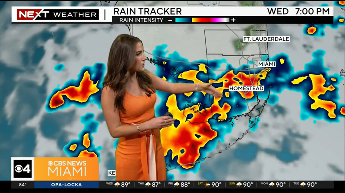 CBS News Miami meteorologist KC Sherman forecasts moisture moving over South Florida Wednesday evening, July 26, 2023.
