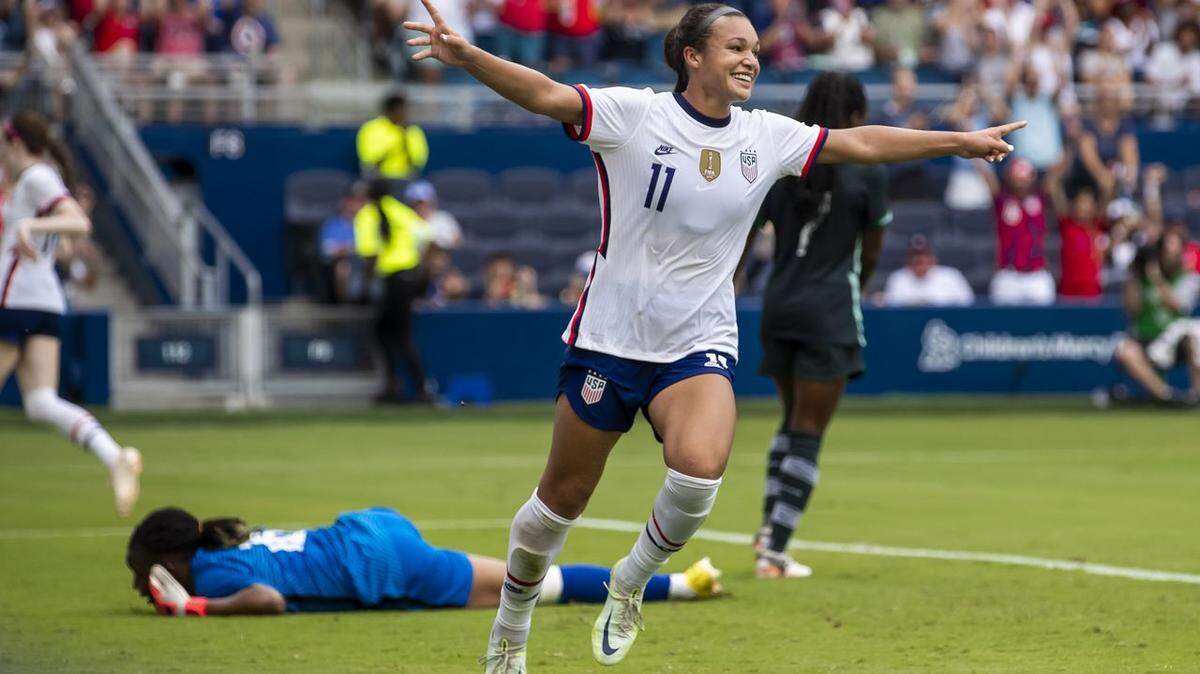 Forward Sophia Smith scored twice and added an assist as the U.S. extended its unbeaten streak on home soil to 70 games with a 4-0 win over Nigeria on Sept. 3, 2022 in Kansas City. The USWNT plays Germany in a friendly Nov. 10, 2022 in Fort Lauderdale.