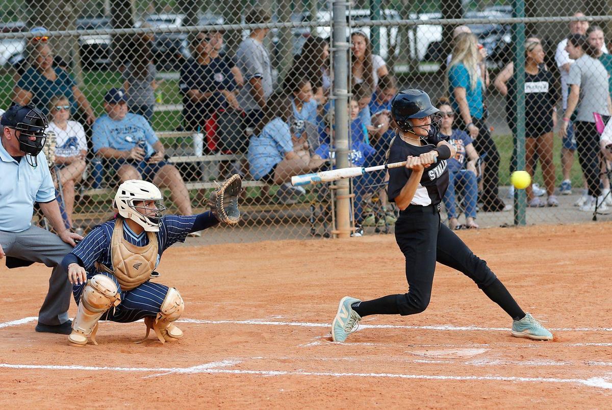 Somerset Silver Palms Taylor Rebhan bats against Coral Springs Charter during Region 4-3A softball final game on Friday, May 17, 2024 at Betti Stradling Park in Coral Springs. Andrew Uloza / for Miami Herald