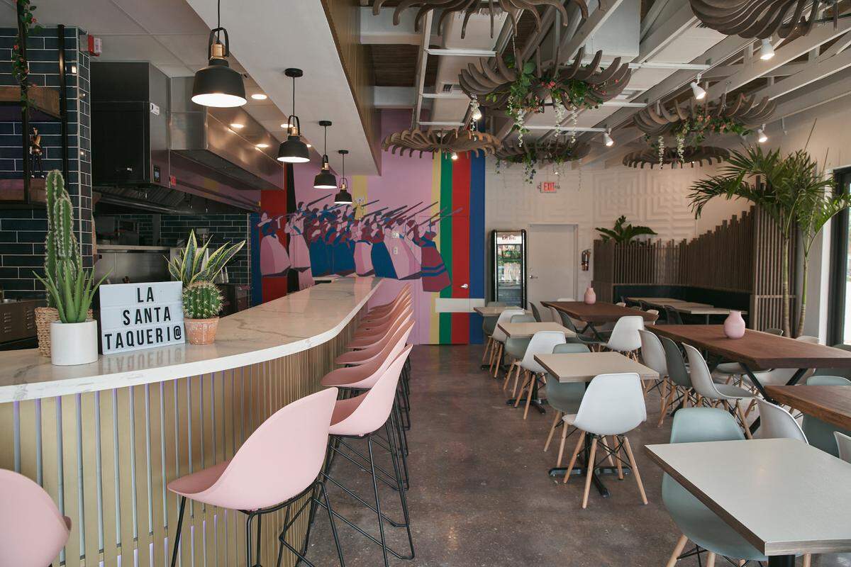 You can’t eat indoors at the moment at La Santa Taqueria, but there is outdoor seating and takeout.