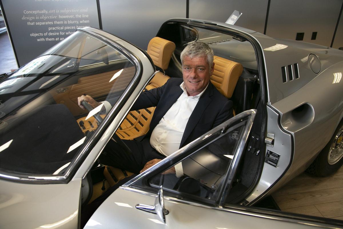 Chairman Paolo Pininfarina of the Pininfarina design company sits in a 1973 GTS Dino  designed by the company. Pininfarina’s U.S. headquarters is in Miami, and celebrated their 5-year anniversary on Tuesday, July 17, 2018.