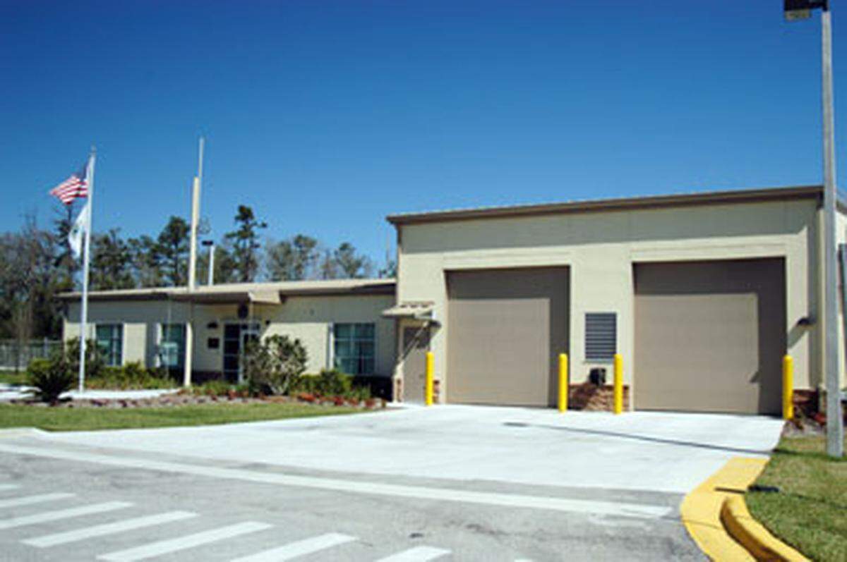 Station 85 has ponds on both sides and not far from its rear parking lot. The alligator could have come from any one of them.
