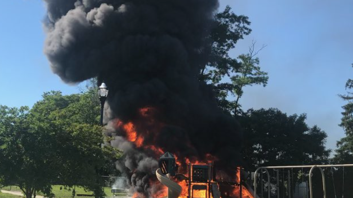 A child was charged with arson after an official said they set a massive fire that burned a playground in Poolesville, Maryland. It caused $75,000 in damage.