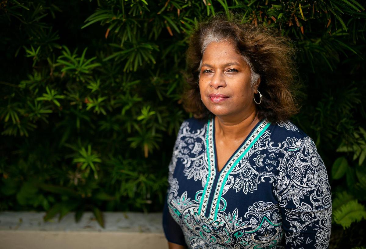 Louisa Conway is photographed near her apartment home at the Key Colony in Key Biscayne on Tuesday, August 3, 2021.