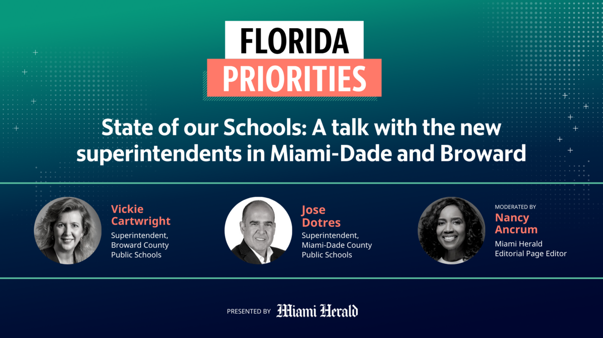 Los superintendentes escolares de Miami-Dade y Broward respondieron el lunes a preguntas sobre el salario y la escasez de maestros, el rendimiento académico y la salud mental de los estudiantes en una entrevista conjunta con el Miami Herald.
