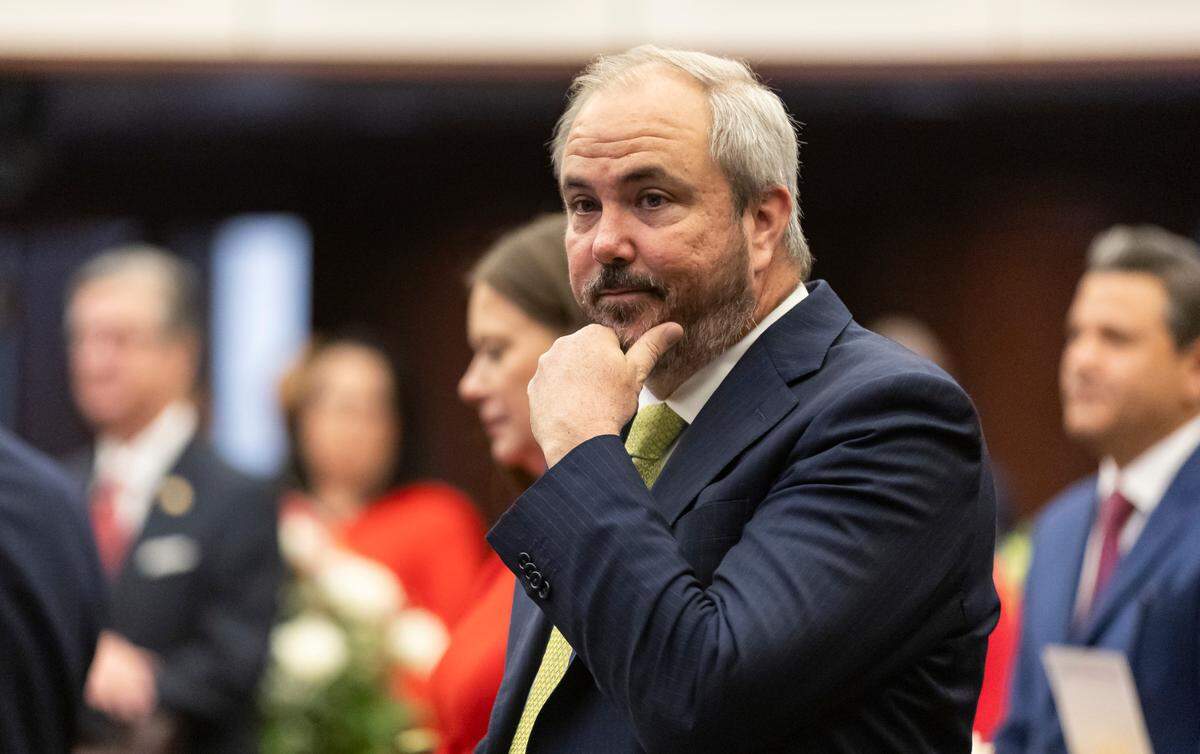 Sen. Joe Gruters, R-Sarasota, attends the first day of the legislative session at the Florida State Capitol on Tuesday, March 4, 2025, in Tallahassee, Fla.