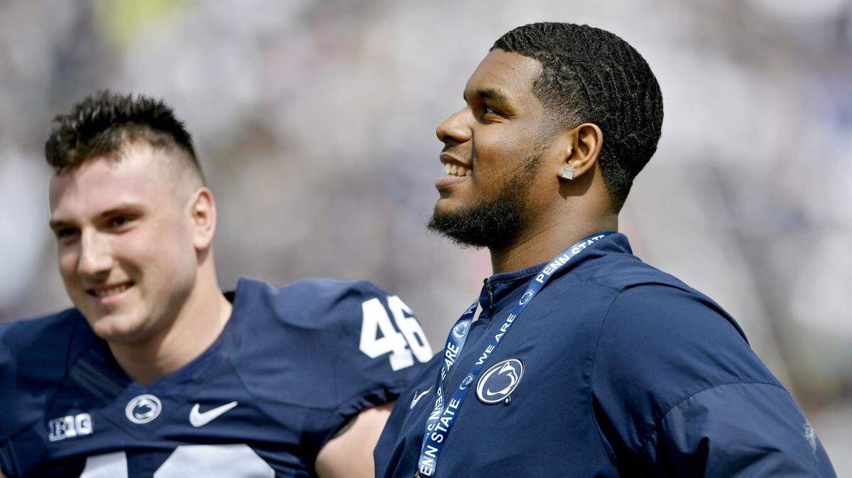 Penn State signee Rasheed Walker is introduced during the Penn State Blue-White Game on Saturday, April 21, 2018.