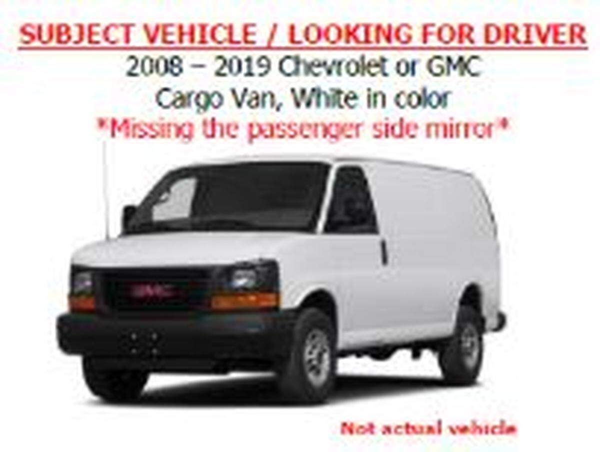 A picture of a white Chevrolet van, similar to the one Miami-Dade police are searching for in the hit-and-run.