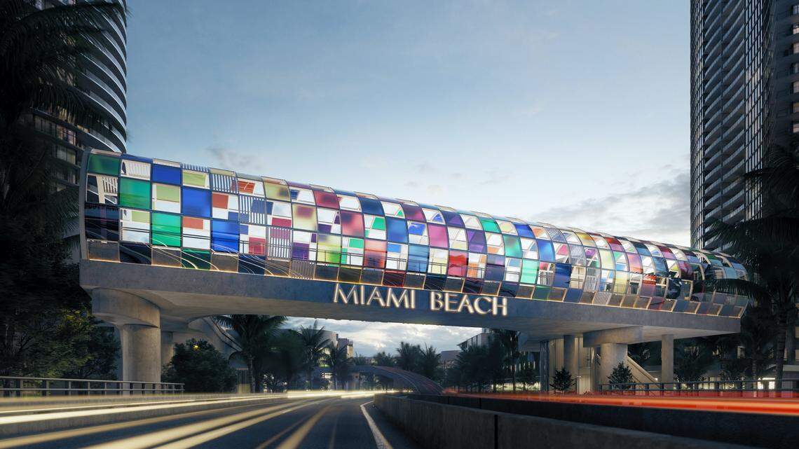 Named Miami Beach Canopy Bridge, French artist Daniel Buren&nbsp;— well-known for his candy-striped design installations, such as the Colonnes de Buren/Les Deux Plateaux at the Palis Royal in Paris — signed onto design the bridge.