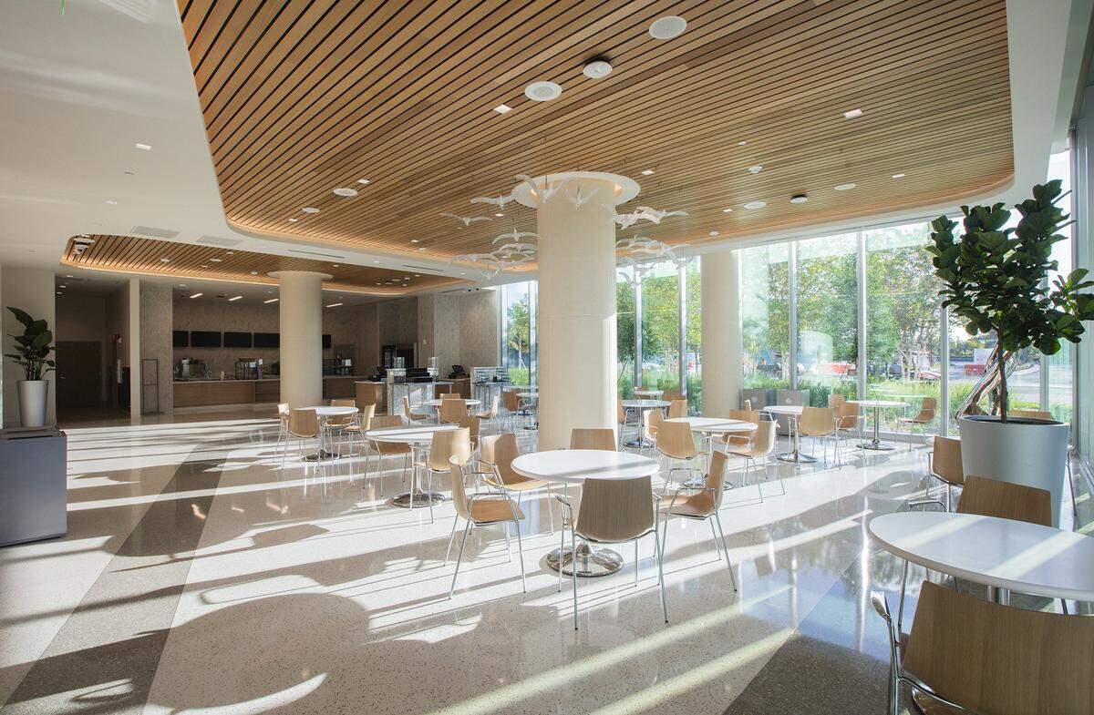 Miami, Florida, September 30, 2025 - Dining area at the University of Miami Health System's, UHealth SoLé Mia Medical Center, in North Miami 