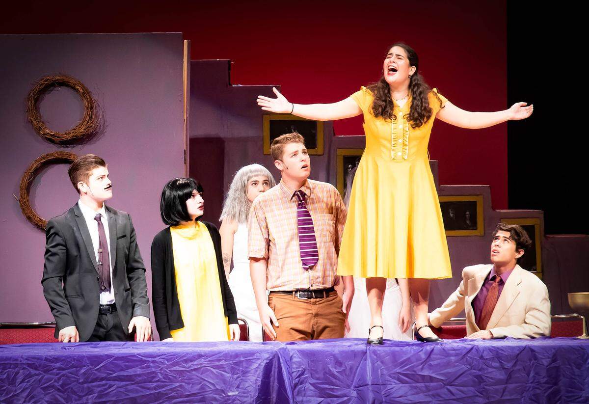 Rachel Saruski of Miami Beach High School recently won the 2019 Carole Taran Award for Excellence in Performing Arts. She is pictured, center, during a theatrical performance with her peers.