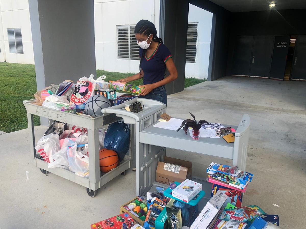 Vanessa Murat, president of the senior class at Dr. Michael M. Krop Senior High in Miami, helped organize a toy drive that benefited childrlen in Haiti through the Edgard J Pierre Foundation.