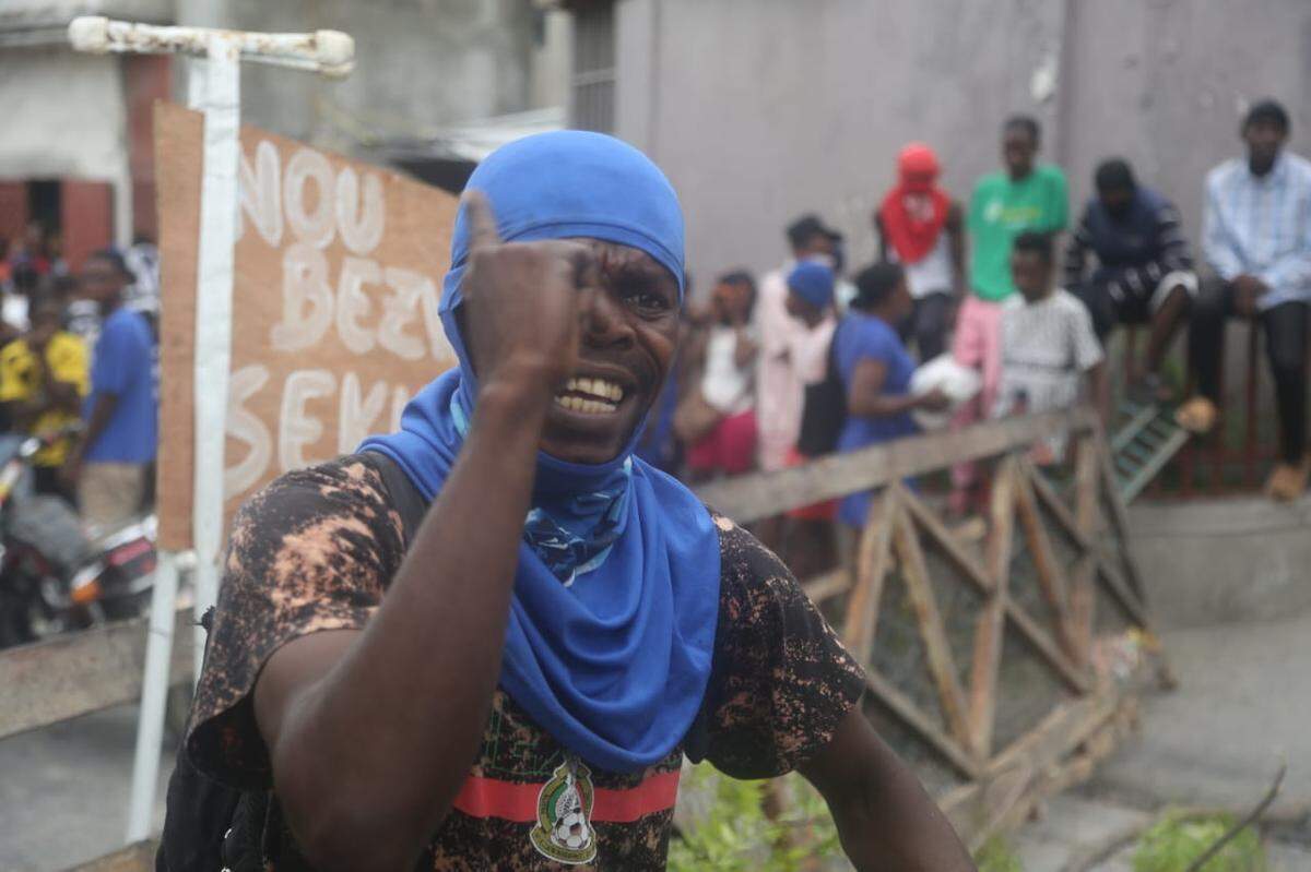 Haitians in Port-au-Prince protest against gang violence and the government in Haiti, where more than 1,600 people were killed between January and March 2025, according to the United Nations.