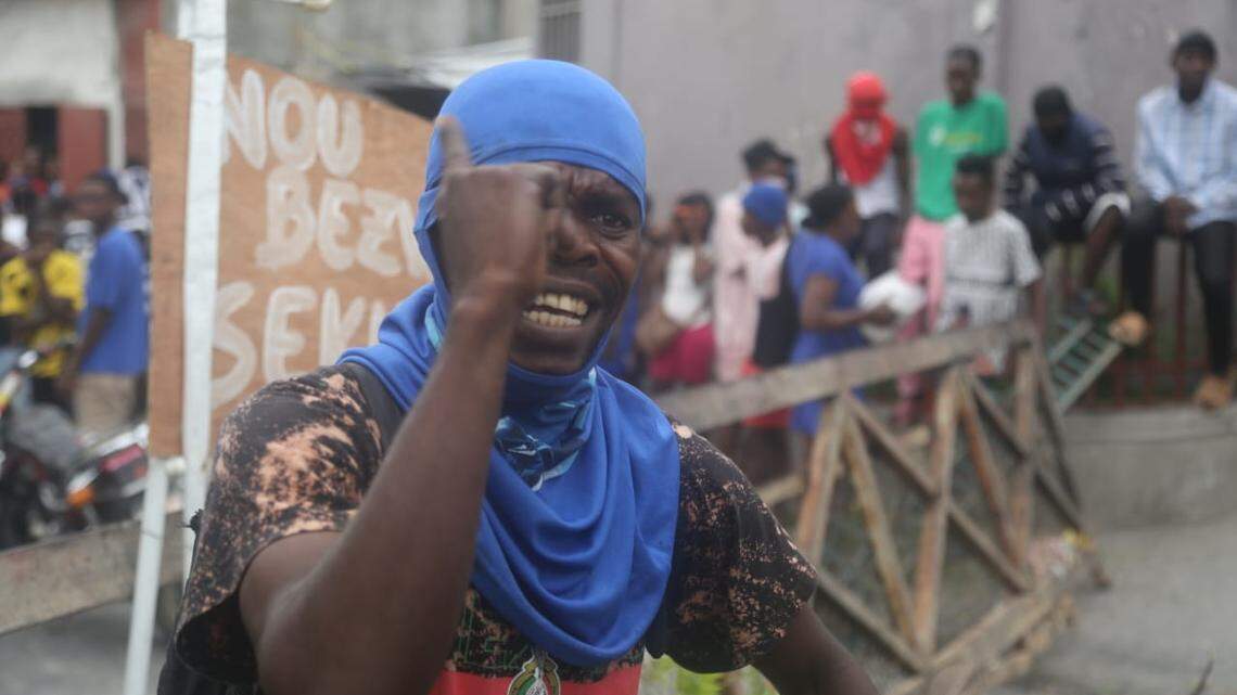 Haitians in Port-au-Prince protest against gang violence and the government in Haiti, where more than 1,600 people were killed between January and March 2025, according to the United Nations.