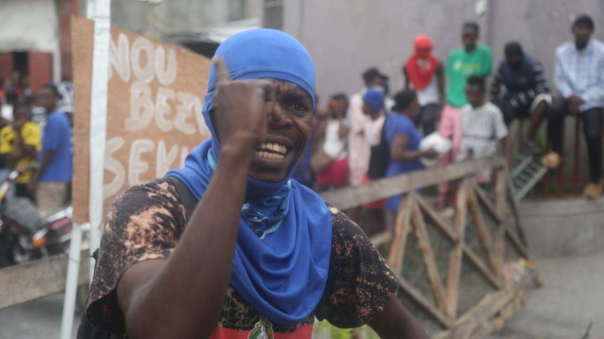 Haitians in Port-au-Prince protest against gang violence and the government in Haiti, where more than 1,600 people were killed just between January and March 2025, according to the United Nations.