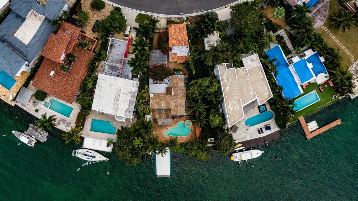 Homeowners must pay their real estate taxes or risk losing their home, writes real estate contributor Lew Sichelman. Above: View of single-family homes on Palm Island on Friday, January 07, 2022.