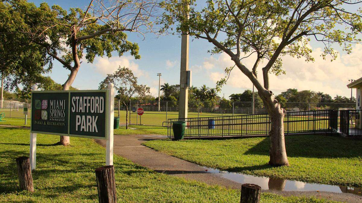 Miami Springs has earmarked $650,000 in Rescue Plan Act funding at Stafford Park, which sits on county-owned property, for new racquetball courts, walking path lights, and exercise stations
