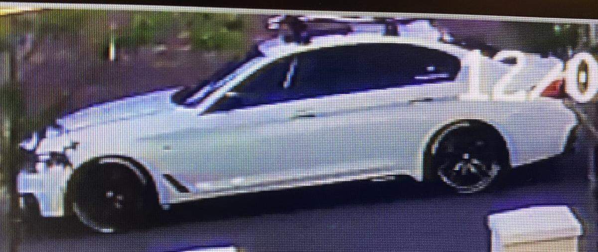 A surveillance camera still of the BMW that Hollywood police say Umer Tanguwalla was driving during two of the alleged incidents.