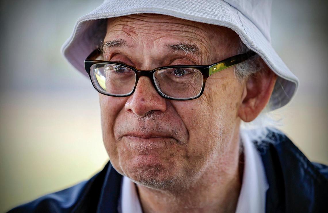 Orlando Capote speaks of his deceased parents and a recent Notice for Intent to Lien from the City of Coral Gables for code violations at his home, Wednesday, Feb. 7, 2024.