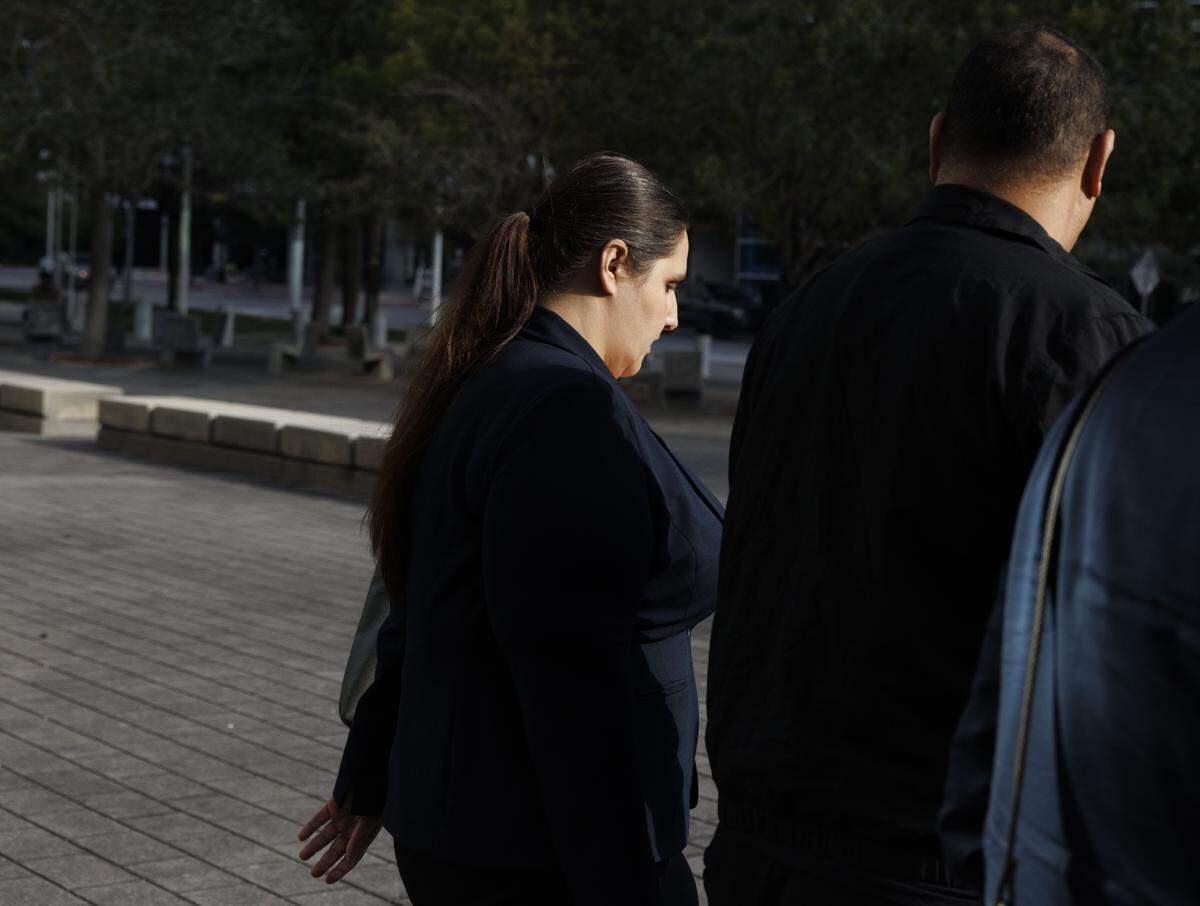 Angelica Pacheco, former Hialeah council member, leaves her court hearing on Monday, Jan. 26, 2026, at the Wilkie D. Ferguson Jr. U.S. Courthouse in downtown Miami, Fla.