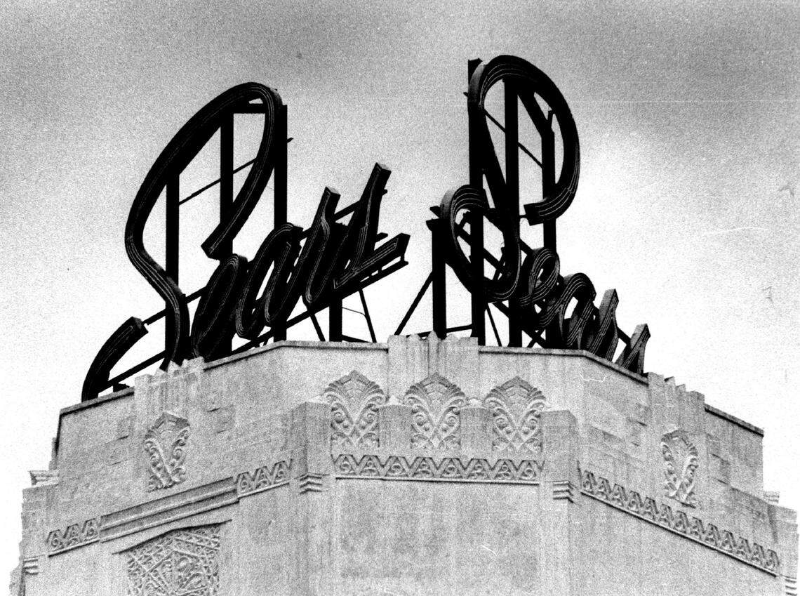 The top of the Sears tower at Biscayne Boulevard and 13th Street in 1983.