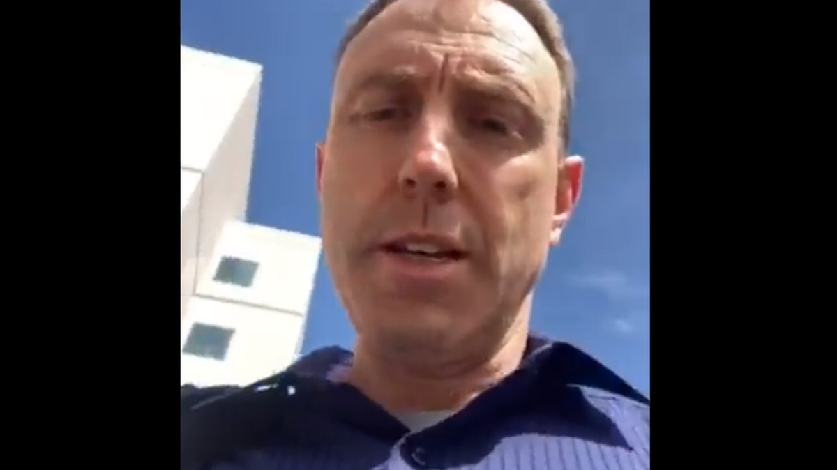 Dr. Christopher Rake, an anesthesiologist at UCLA Health, took a video of himself as he was being escorted out of his workplace for refusing to get a COVID-19 vaccine despite a state mandate for health care workers.