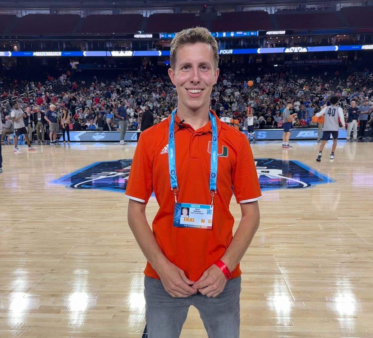 Ryan Gleicher at a Miami Hurricanes game.