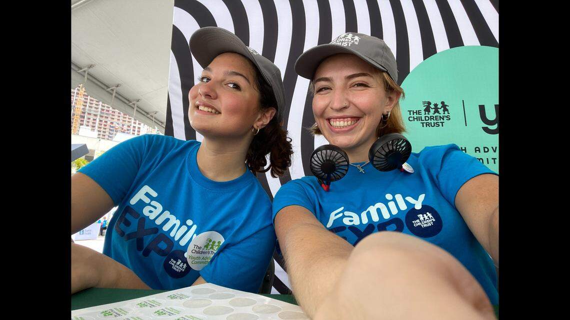 Amaya Borroto (right) and Sylvia Rodriguez worked at The Children’s Trust Family Expo during their Summer Youth Internship Program (SYIP) experience,
