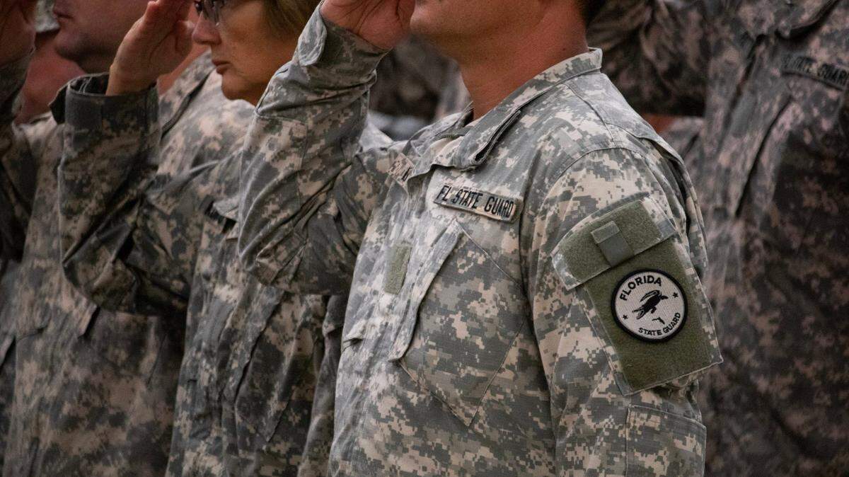 Florida State Guard members during their graduation ceremony at Camp Blanding Joint Training Center in Starke on June 30.