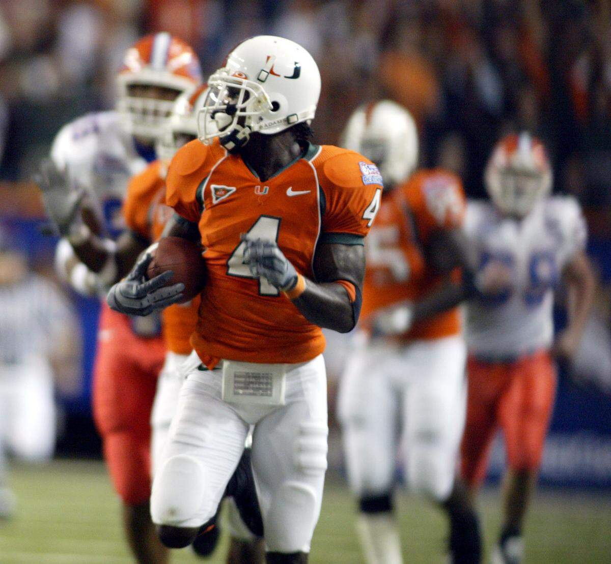 On Dec., 31, 2004, the Miami Hurricanes and Florida Gators faced off in the Chick-fil-A Peach Bowl at the Georgia Dome in Atlanta.