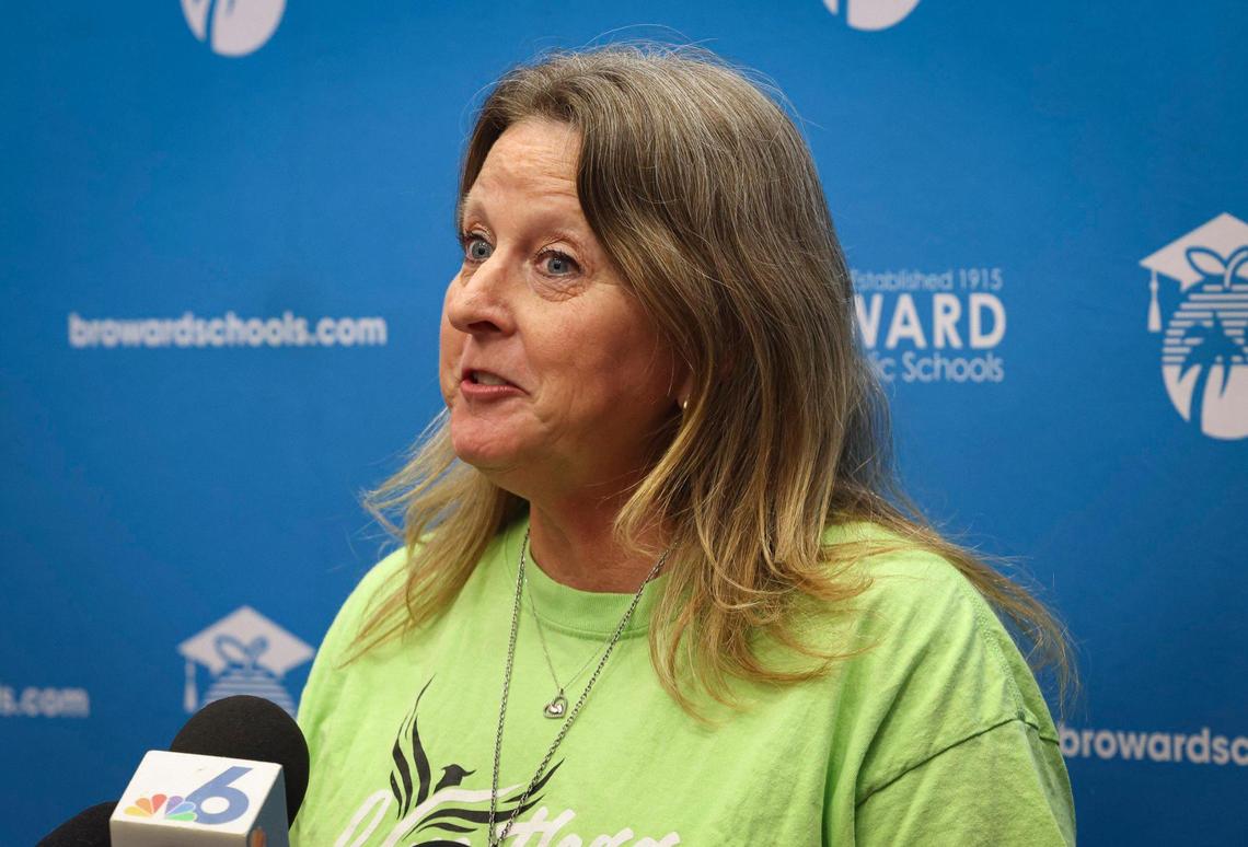 Debra Hixon, vice chair of the Broward School Board, questioned whether a National Day of Prayer in the district’s schools would infringe upon the separation of church and state under the U.S. Constitution, Tuesday, May 2, 2023.