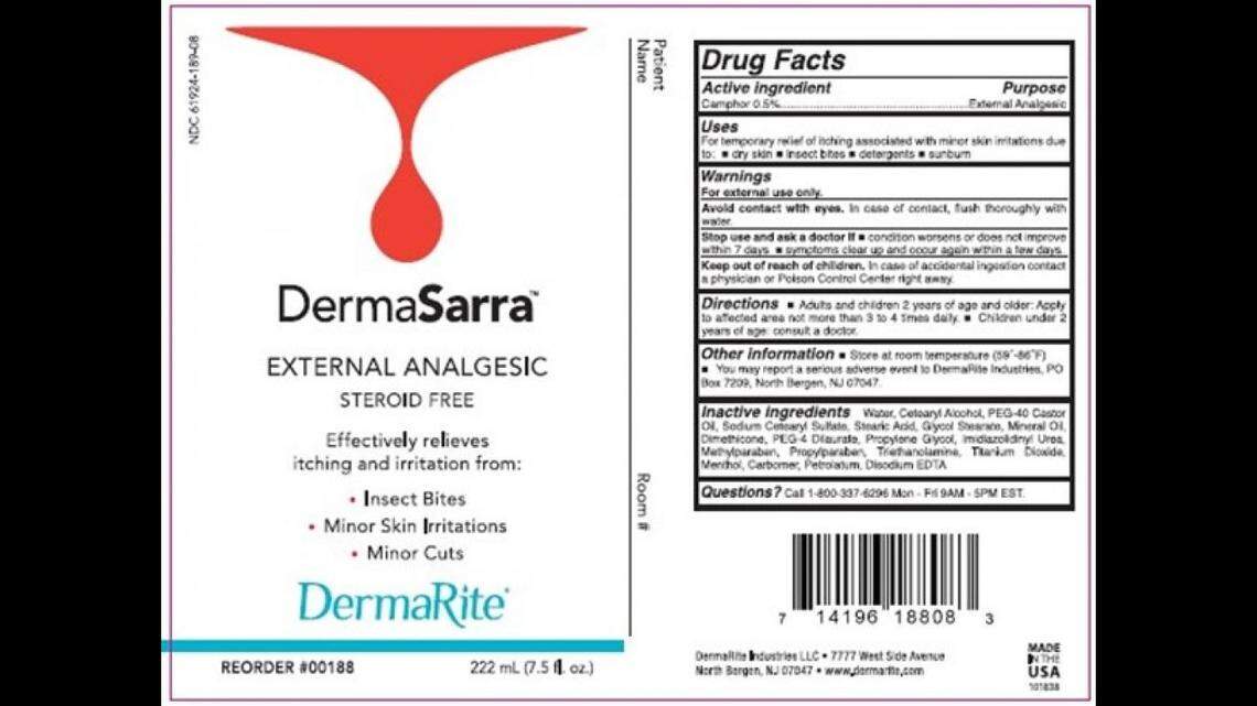 The label for DermaSarra