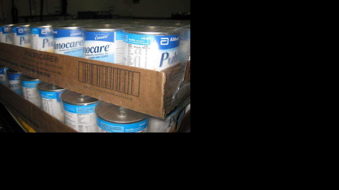 Medical staff at the Guantanamo Bay prison camp hospital said Thursday, March, 21, 2013 that there was a sufficient suppliy nutritional shakes -- these boxes shown here are vanilla flavored -- to carry them through the current captive hunger strike at the U.S. Navy base in southeast Cuba. This photo was approved for release by the U.S. military under terms of access to the prison that let a soldier review each and every image and delete those that show too much or certain details.