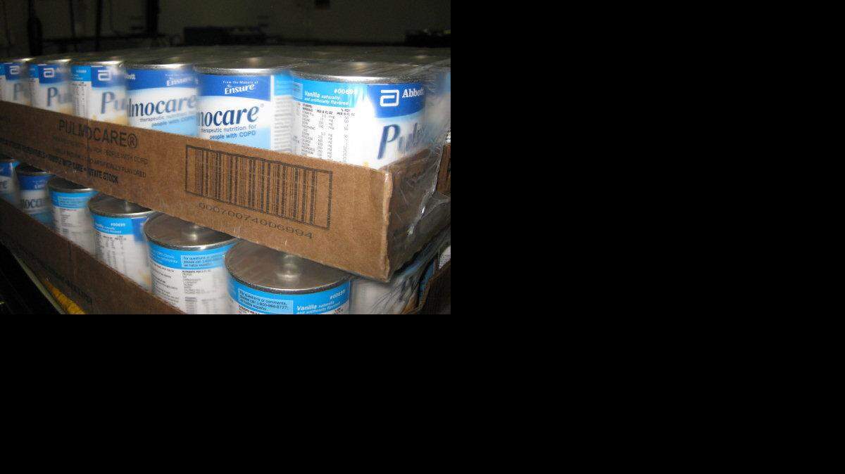 Medical staff at the Guantanamo Bay prison camp hospital said Thursday, March, 21, 2013 that there was a sufficient suppliy nutritional shakes -- these boxes shown here are vanilla flavored -- to carry them through the current captive hunger strike at the U.S. Navy base in southeast Cuba. This photo was approved for release by the U.S. military under terms of access to the prison that let a soldier review each and every image and delete those that show too much or certain details.