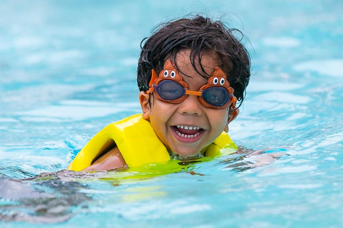 Enso Mojica, 4, swims in a pool at Tidal Cove.
