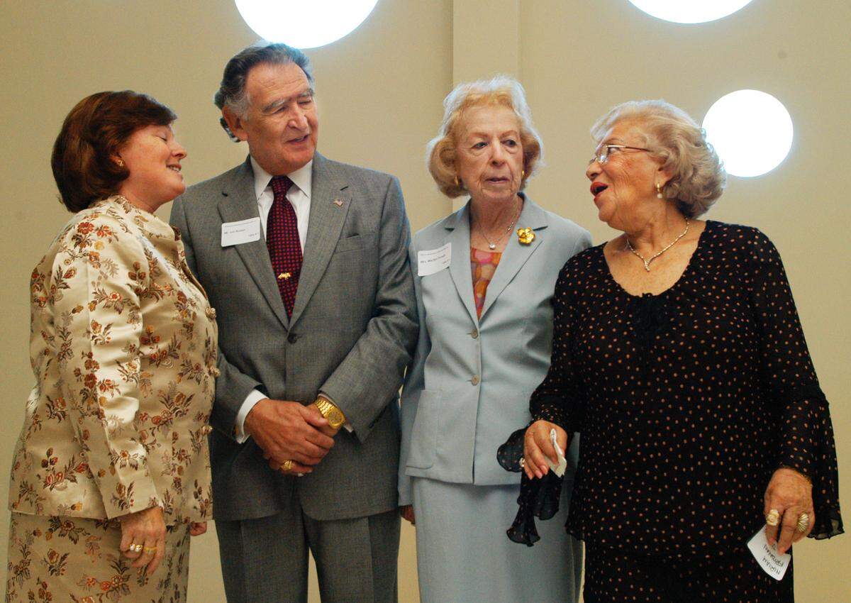 In March 2004, from left, Lenore Weinstein, Leo Rosner, Marilyn Potash and Miriam Fridman were recognized by the Holocaust Documentation and Education Center for making contributions to the program, one of the largest survivor organizations in Florida.