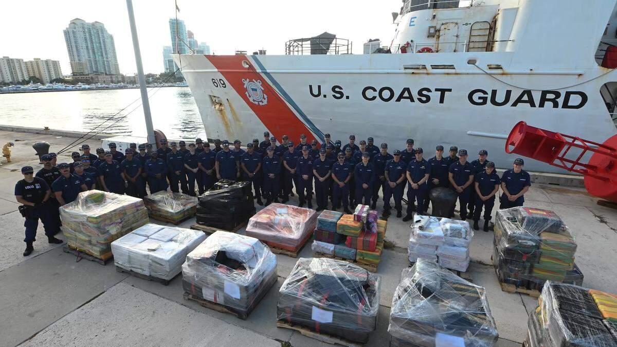 Coast Guard crews uncovered more than 12,100 pounds of cocaine, valued at over $160 million, in nine separate busts in the Caribbean Sea on Tuesday, Sept. 19, 2023.