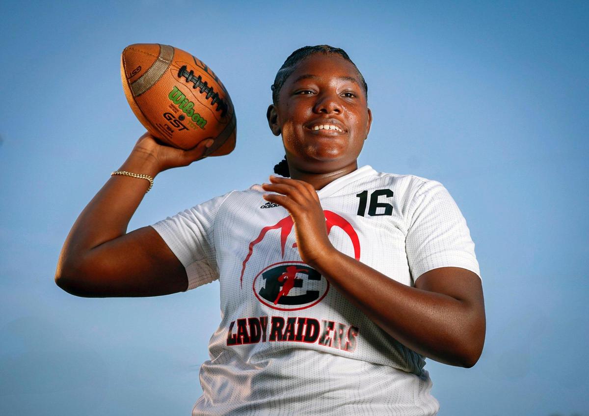 Miami Edison High quarterback Rakyia Louis is the Miami Herald’s Miami-Dade County Flag football Player of the Year.
