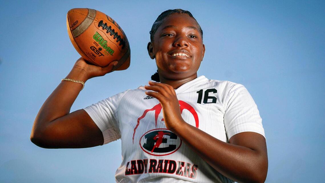 Miami Edison’s Rakyia Louis is the Miami-Dade Flag Football Player of the Year