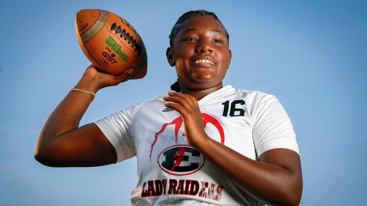 Miami Edison High quarterback Rakyia Louis is the Miami Herald’s Miami-Dade County Flag football Player of the Year.