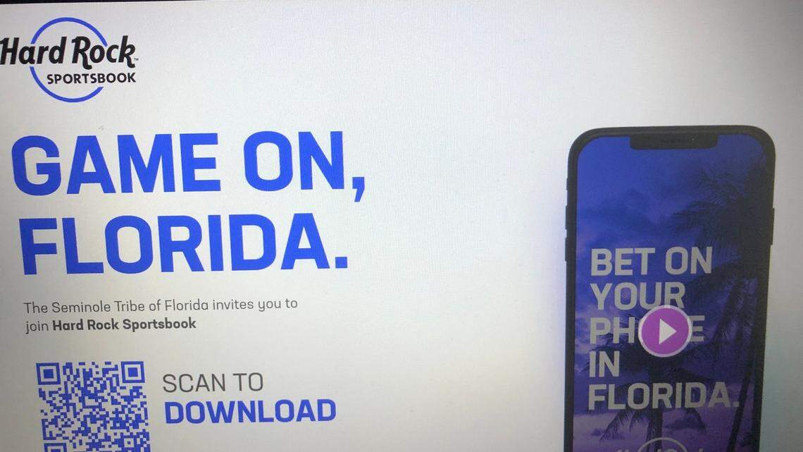 This is the image that first appears at hardrocksportsbook.com. The Seminole Tribe quietly went live with sports betting in Florida on Monday, Nov. 1, 2021.