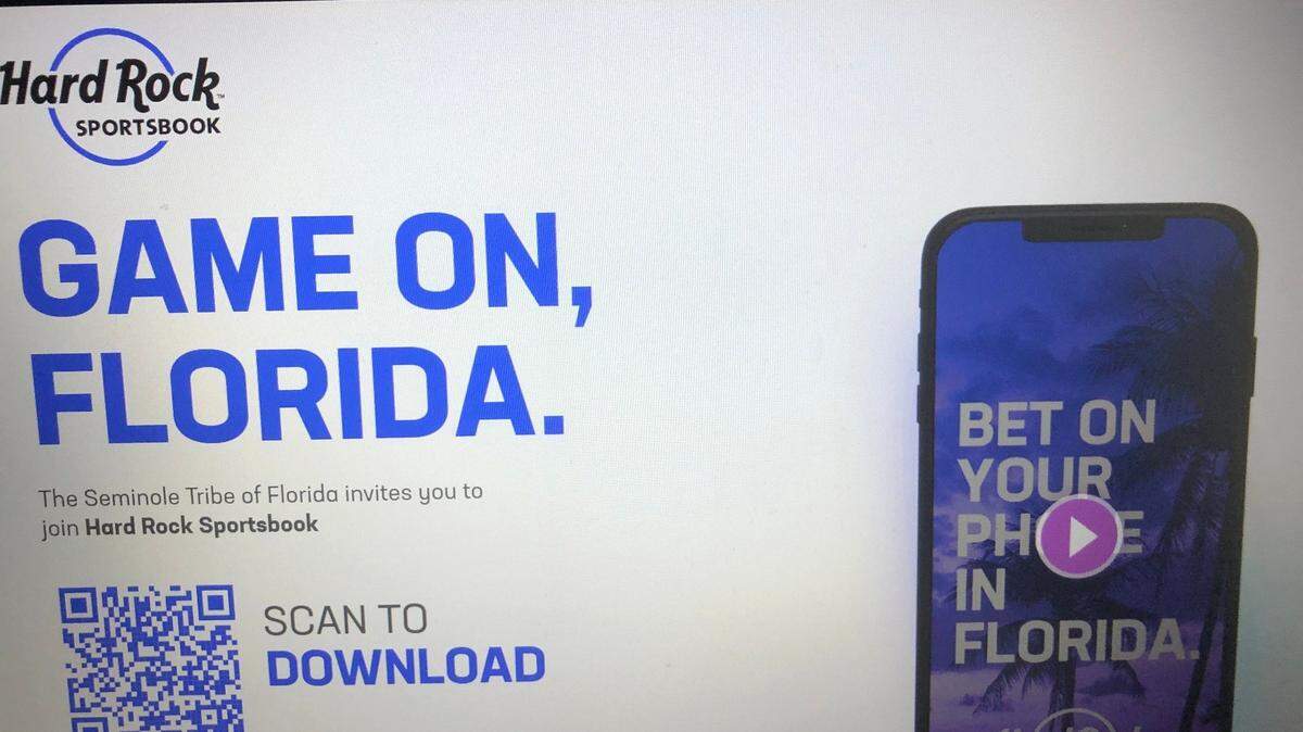 This is the image that first appears at hardrocksportsbook.com. The Seminole Tribe quietly went live with sports betting in Florida on Monday, Nov. 1, 2021.