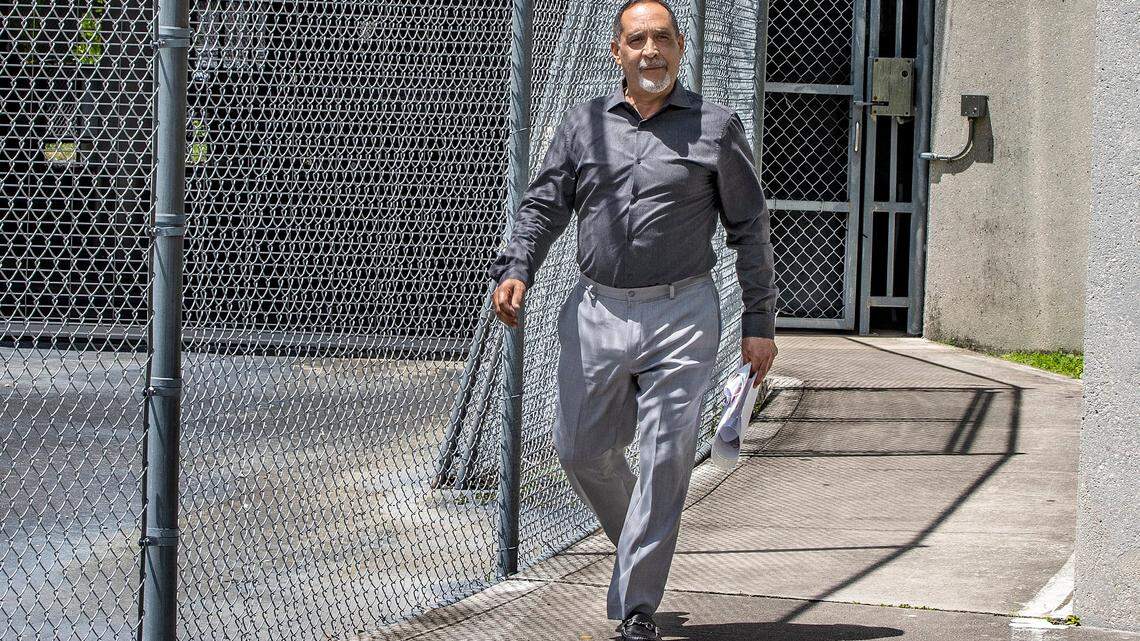 Miami-Dade Commissioner Joe Martinez, now suspended by the governor, walks out of the the Miami-Dade Turner Guilford Knight Correctional Center in Doral on Aug. 30.