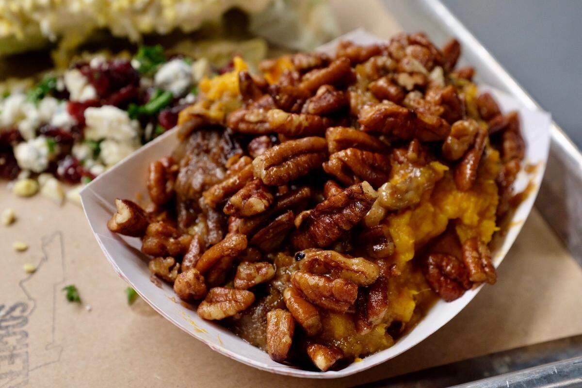 Sweet potato casserole at Society BBQ