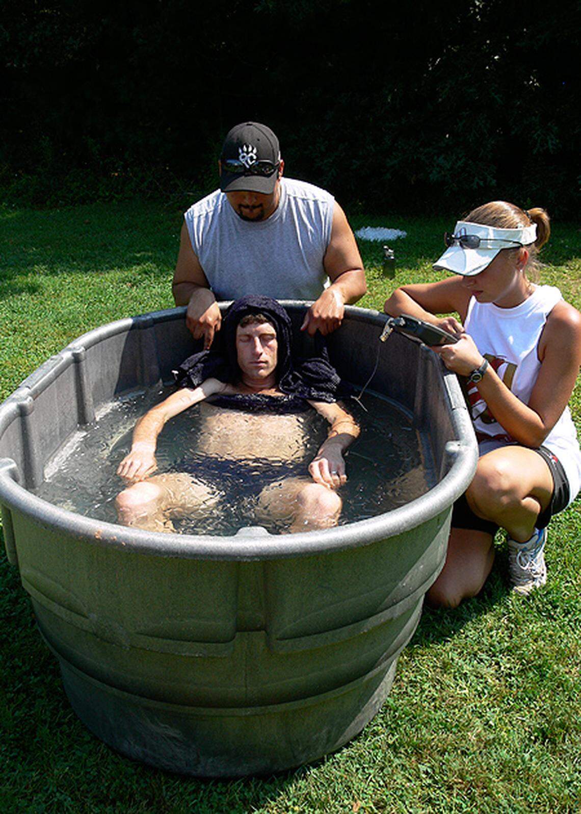 Whole body immersion in ice water is one of the best ways to treat exertional heat stroke.