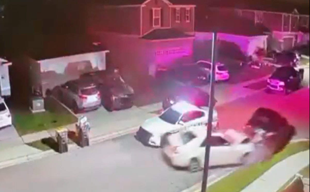A “freaked out” burglary suspect stuck in a subdivision full of cul-de-sacs resorted to violently crashing his car instead of surrendering to Florida deputies, video shows.