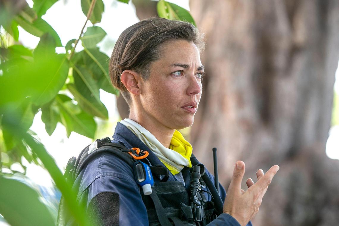 Battalion Chief Nichole Notte, Broward Sheriff Fire Rescue, Urban Search and Rescue-Florida Task Force, talks about her experiences working on the search and rescue mission at the site of the Champlain Towers South collapse in Surfside, on July 8, 2021.