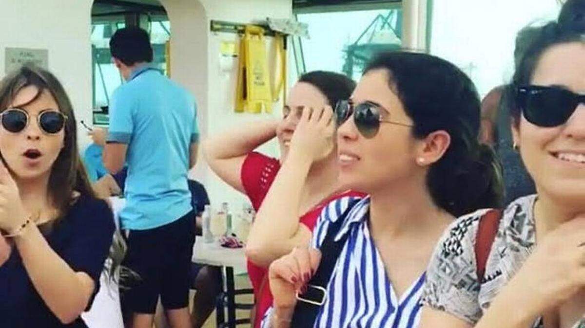 María López-Bermejo Rosselló, Margarita Cortés-Pardo, Ana Gaitán Díaz and Teresa Sánchez Quetglas are seen together on a recent cruise trip. The four friends were visiting South Florida from Spain when they were killed in a car crash in the Florida Keys on March 5, 2018.