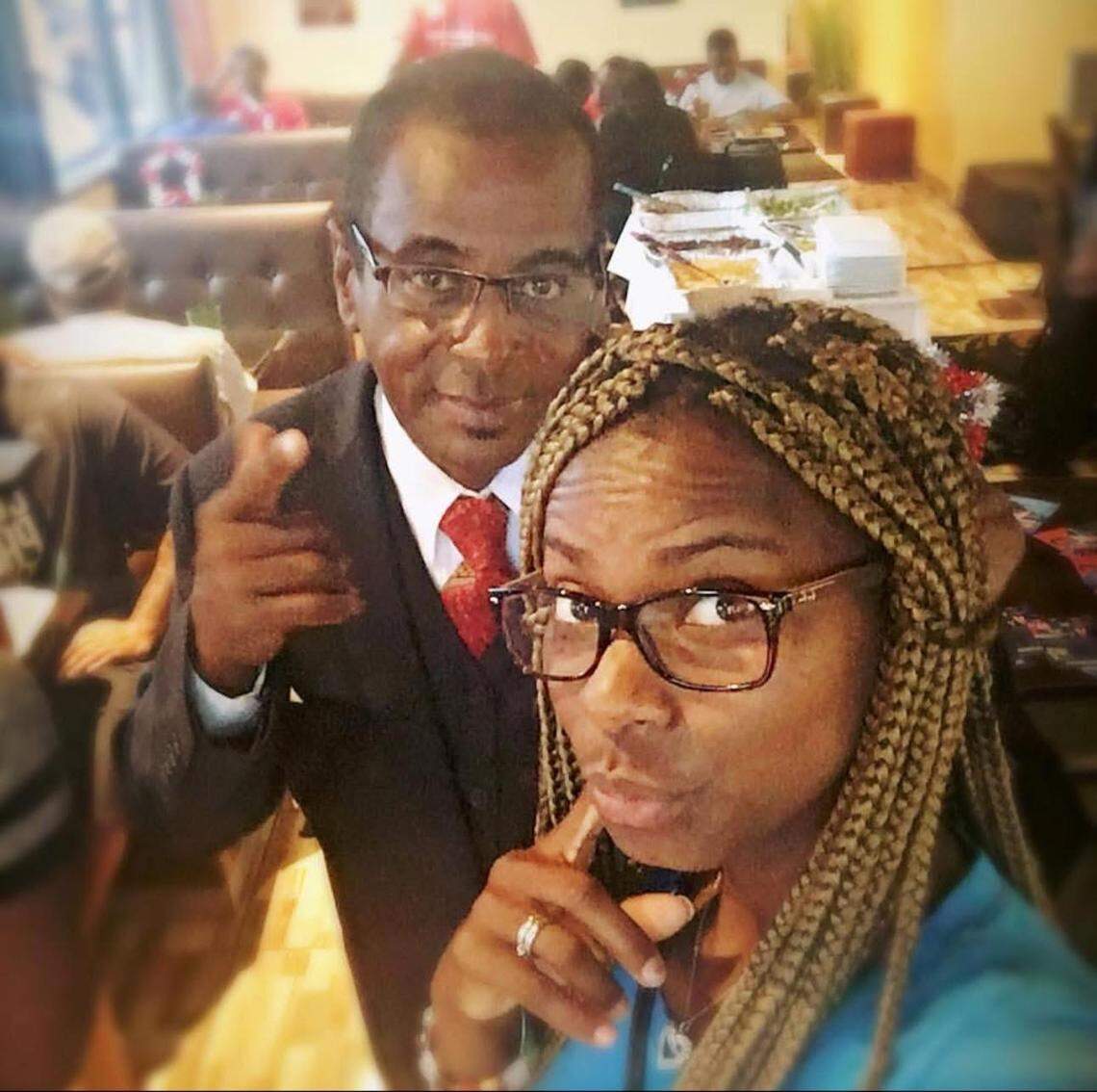 Florida state Rep. Roy Hardemon with his daughter Ebonie Taylor. Hardemon died at 63.